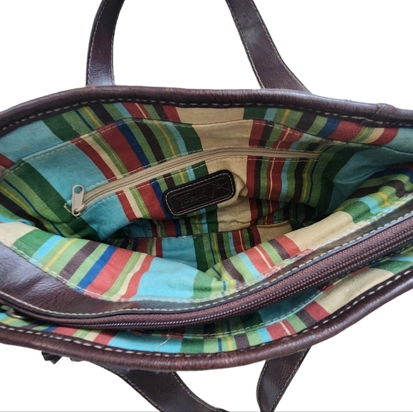 Vintage Fossil Key Raffia Woven Straw Leather Shoulder Bag Purse Pocketbook FLAW - Picture 6 of 9